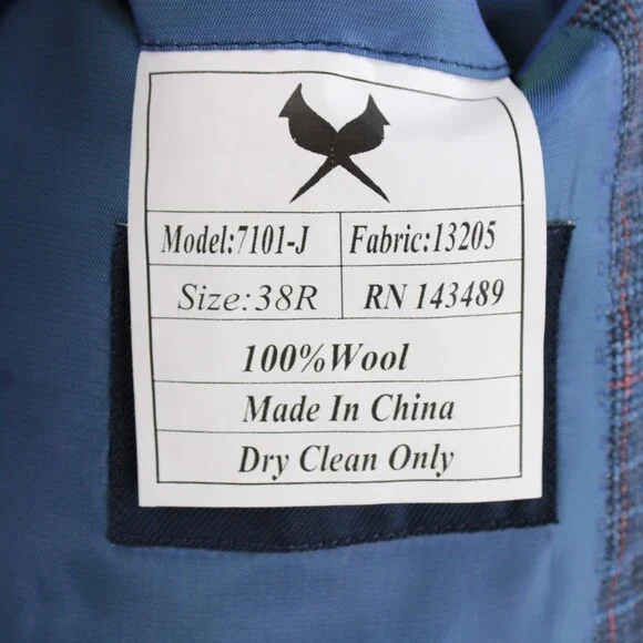 Cardinal of Canada NWT 100% Wool Sport Coat Size 38R US In Blue w/ Coral Plaid